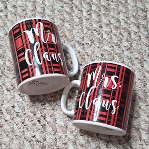 Plaid Mr. and Mrs. Claus Mugs